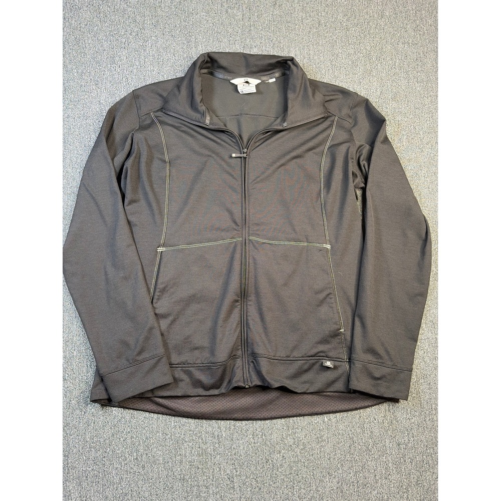 Salomon ActiTherm Women XL Black Full Zip Athletic Hiking Jacket Mock Neck Coat